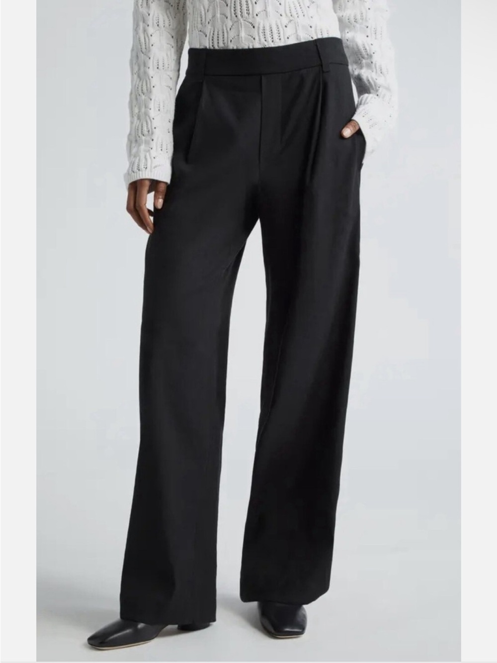 Vince Straight Leg Linen Blend Pull-On Pants in Black Size L